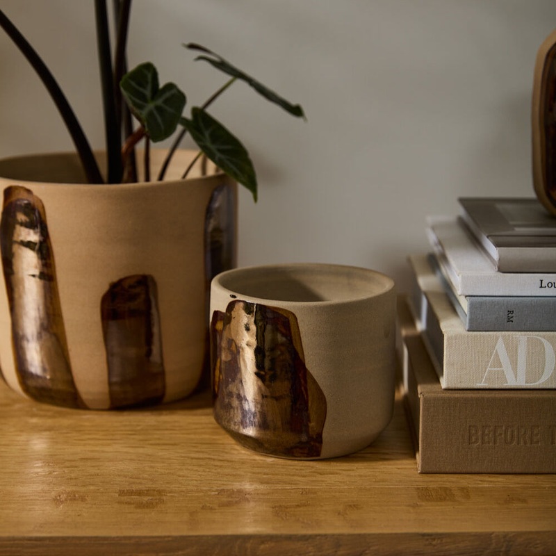Bronze Brushstroke Pot – 7.75
