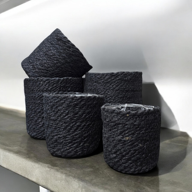 Jute Planter – Black|4.5|5.5|6|7|8