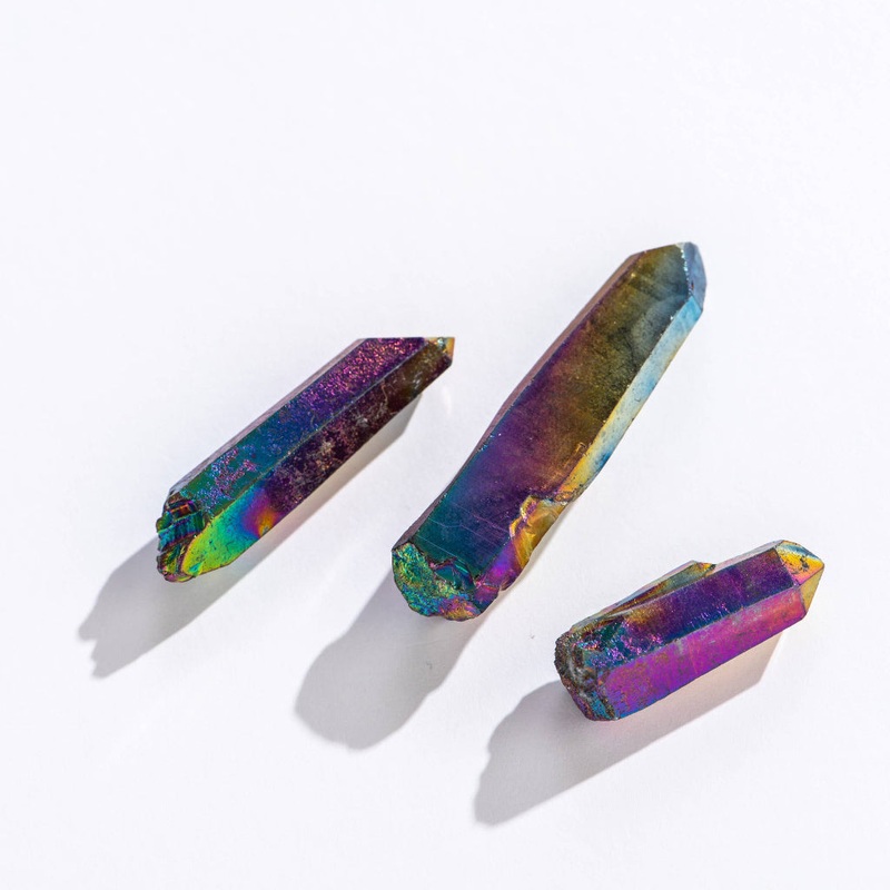 Rainbow Aura Quartz Crystal Points –  1- 2.5