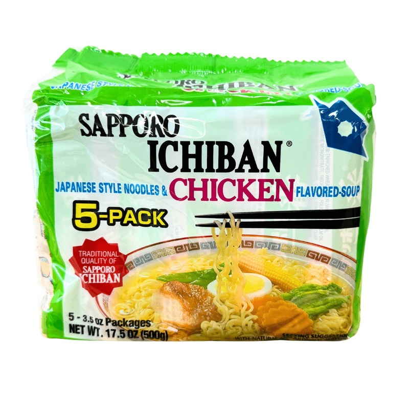 SAPPORO ICHIBAN CHICKEN FLAVORED RAMEN 5 PACK17.5OZ/500G