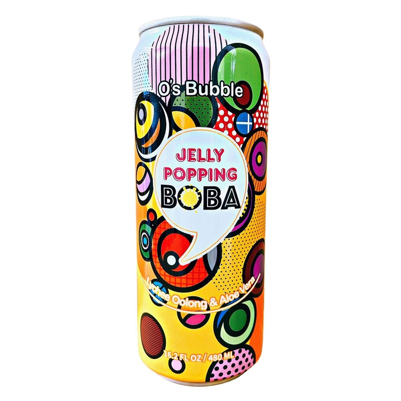 O’S BUBBLE JELLY POPPING BOBA LYCHEE OOLONG AND ALOE VERA 16.2FLOZ/480ML
