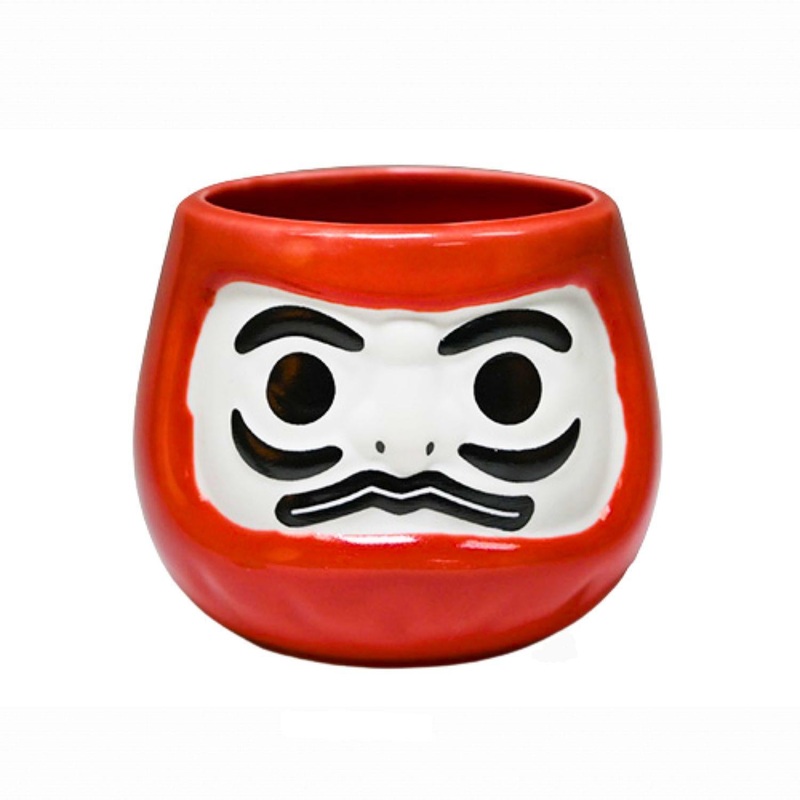 6OZ 2.5H TEA CUP LUCKY DARUMA RED