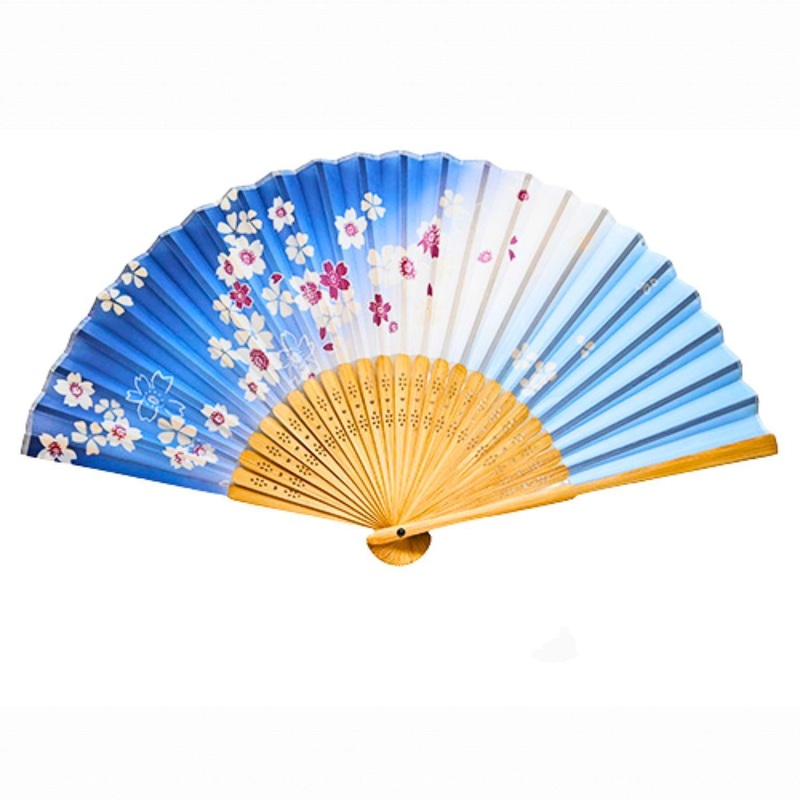FLOWER – 9L POLY FAN W/BAMBOO HANDLE Copy