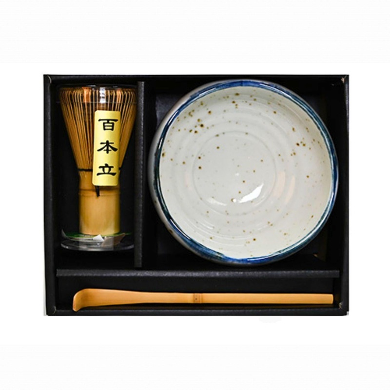 WHITE – MATCHA BOWL W/BAMBOO WHISK & SCOOP