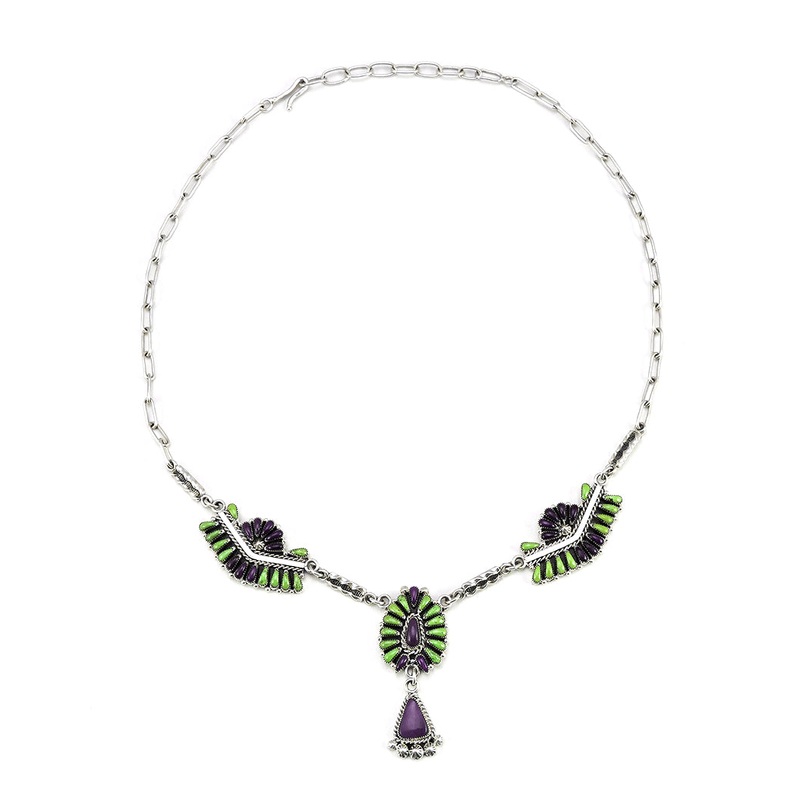 Gaspeite & Sugilite Cluster Work Necklace