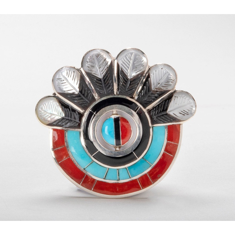 Inlaid Sunface Spinner Ring