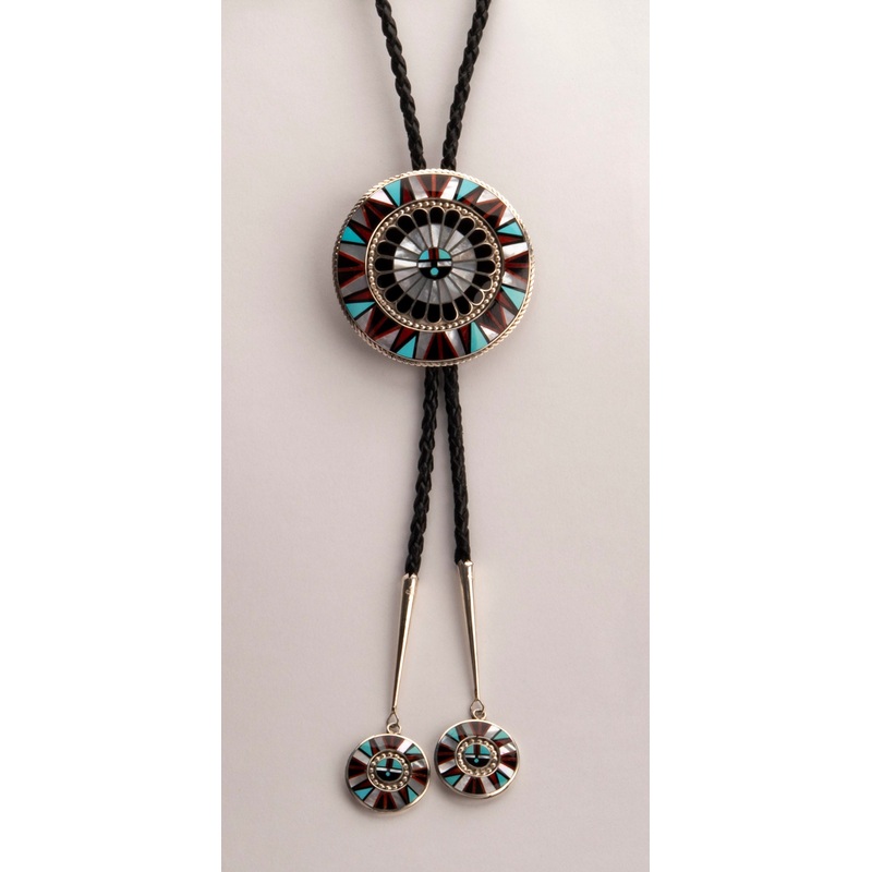 Intricate Sunface Bolo Tie