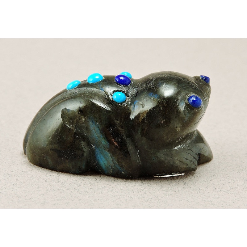 Labradorite Amphibian With Turquoise & Lapis Accents