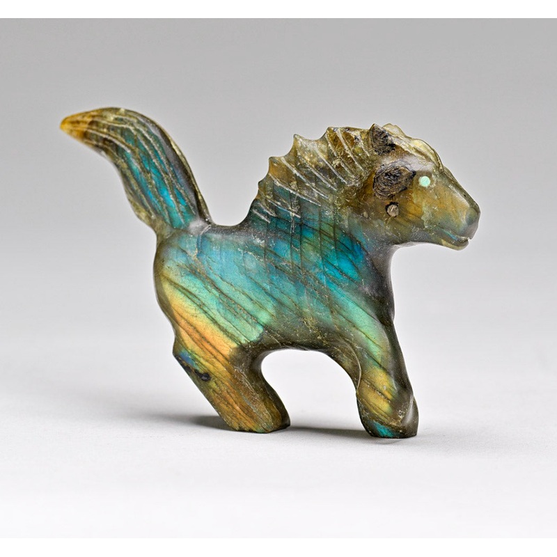 Labradorite Horse, Flying Its Mane And Tail
