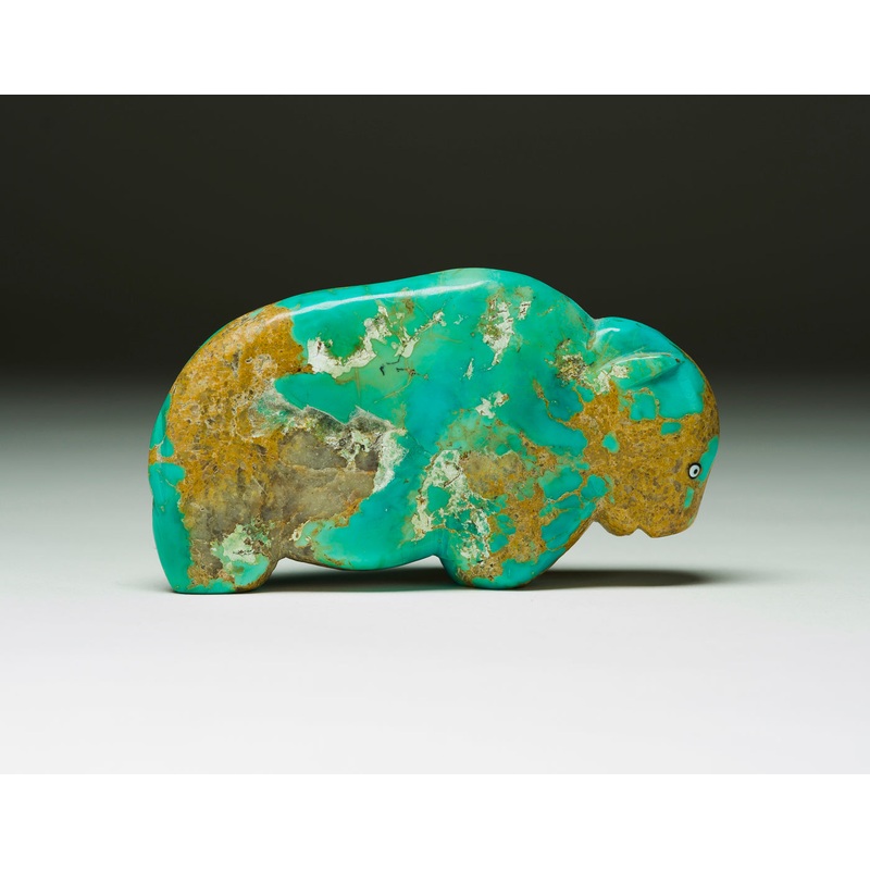 Large Turquoise Bison From Long Ago, With Honor