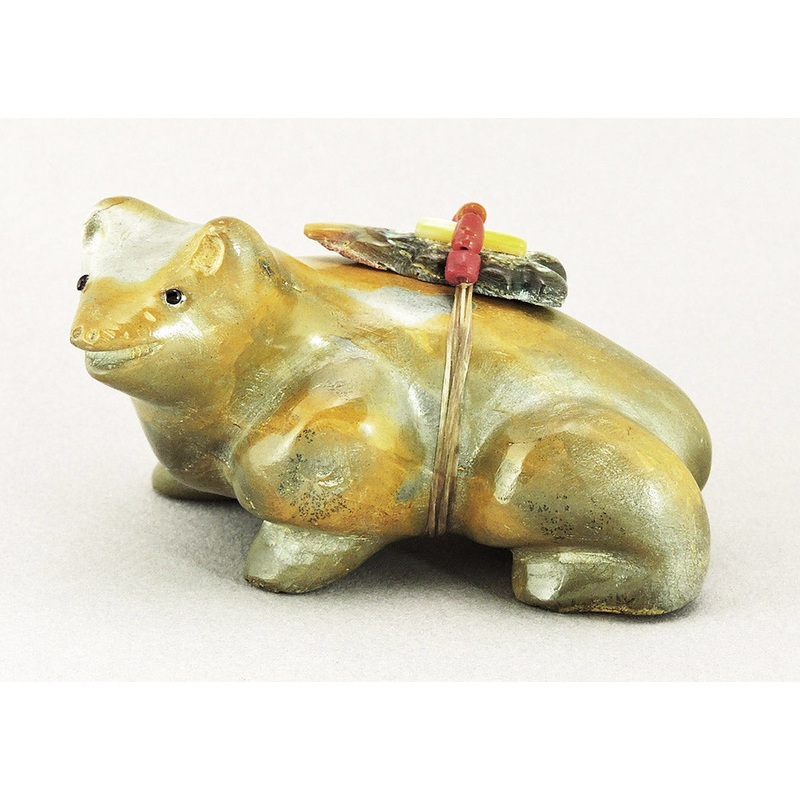 Lighthearted Zuni Travertine Bear