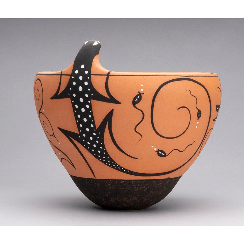 Lizard, Dragonfly, Tadpole & Rainbird Pottery Bowl