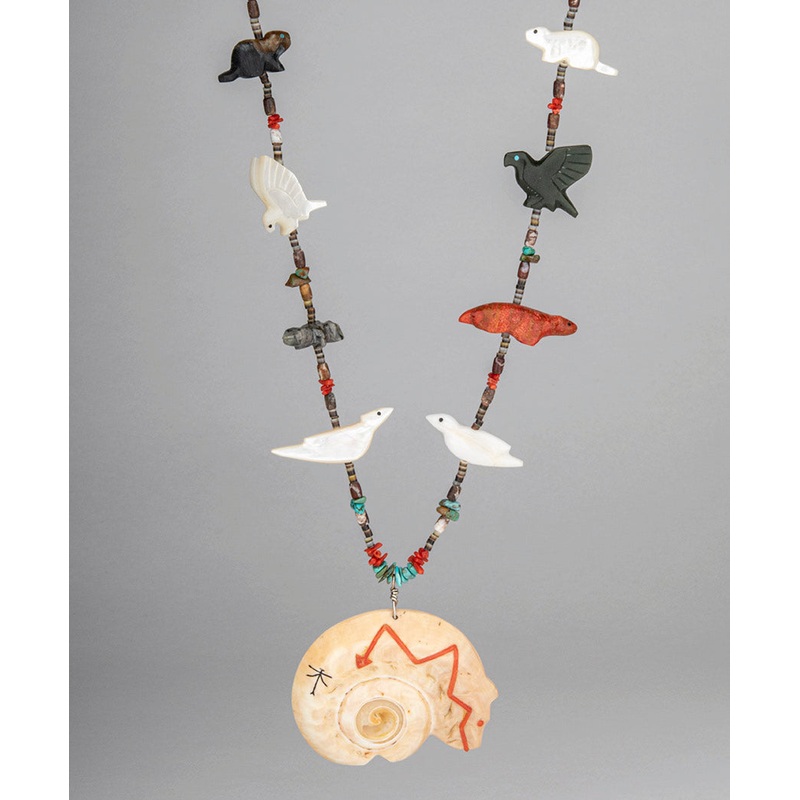 Melon Shell Bear Fetish Necklace