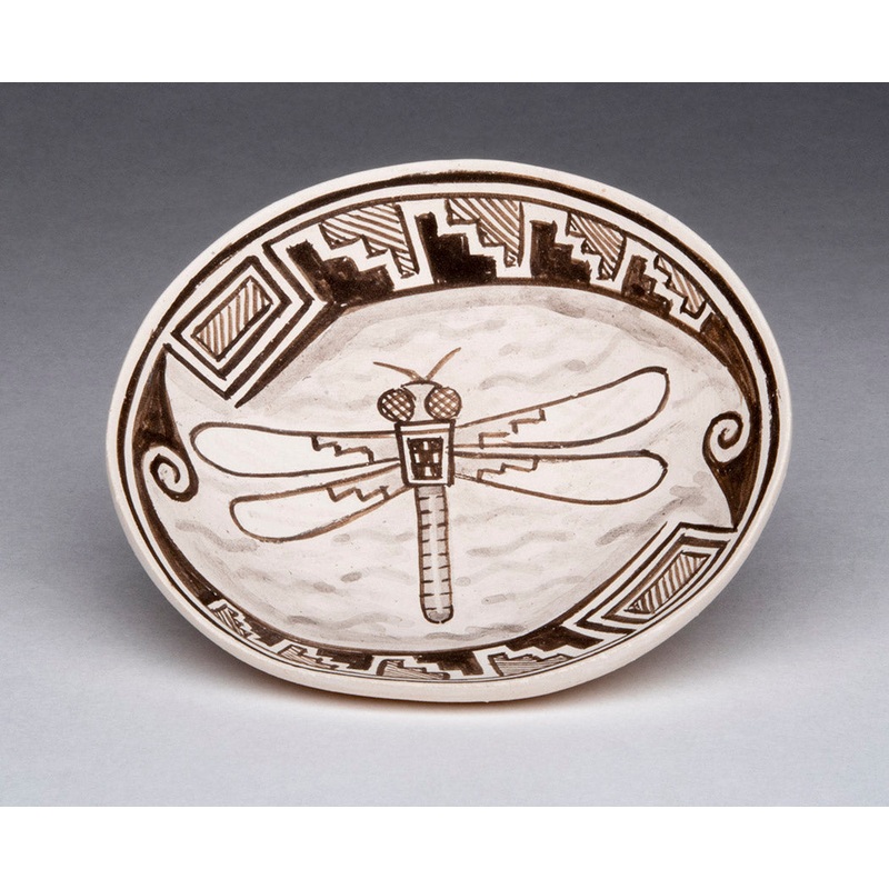 Natural Clay Bowl With Dragonfly Design