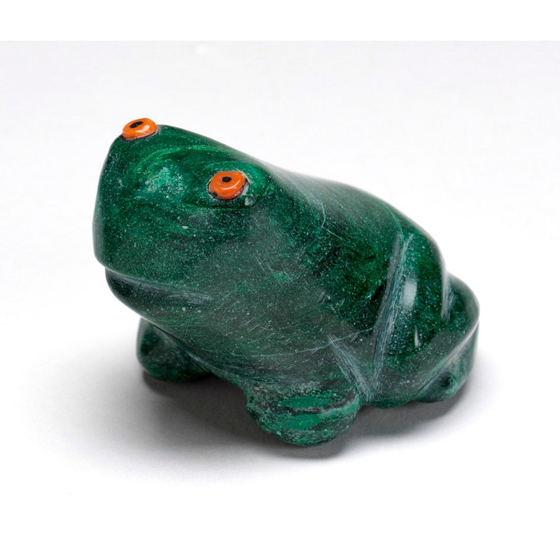Vintage Malachite Frog with a Large Personality
