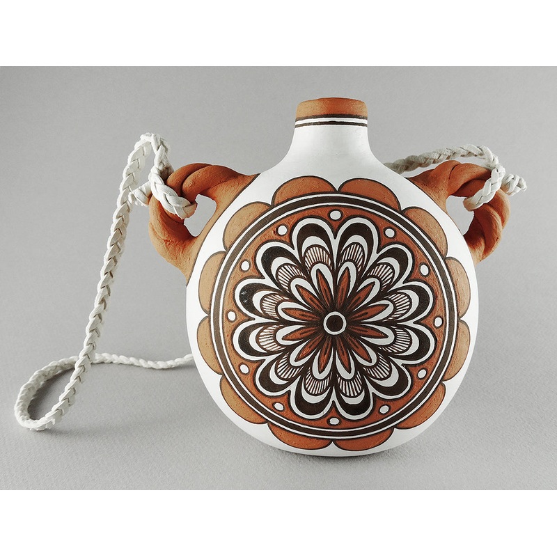 Zuni Rosette & Tadpole Canteen Of Clay