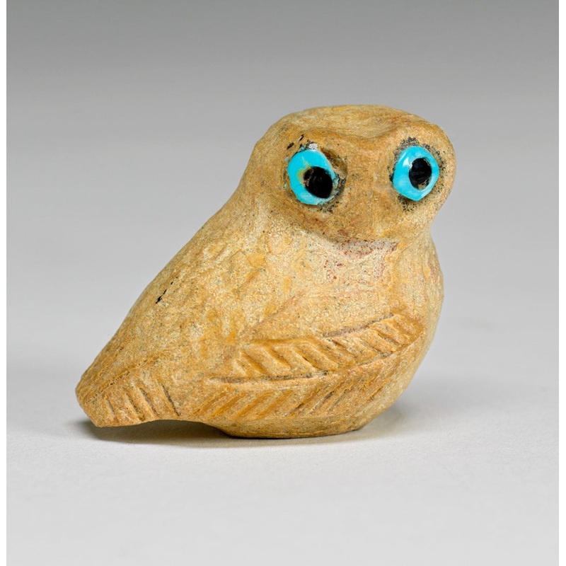 Zuni Sandstone Owl Night Grandfather By Jimmie Etsate