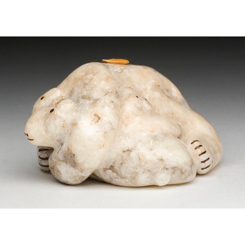 Bear Mother And Cub With Offering Bowl