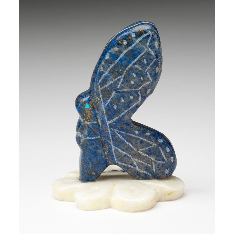 Beauteous Butterfly Of Lapis On Marble Base