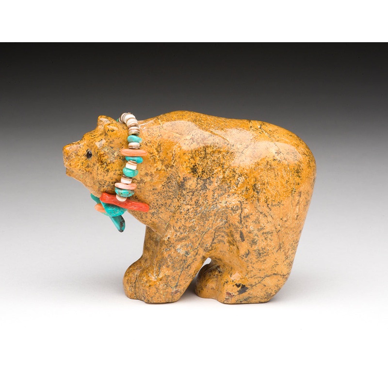 Brave Bear Afoot|Bear|Zuni Travertine