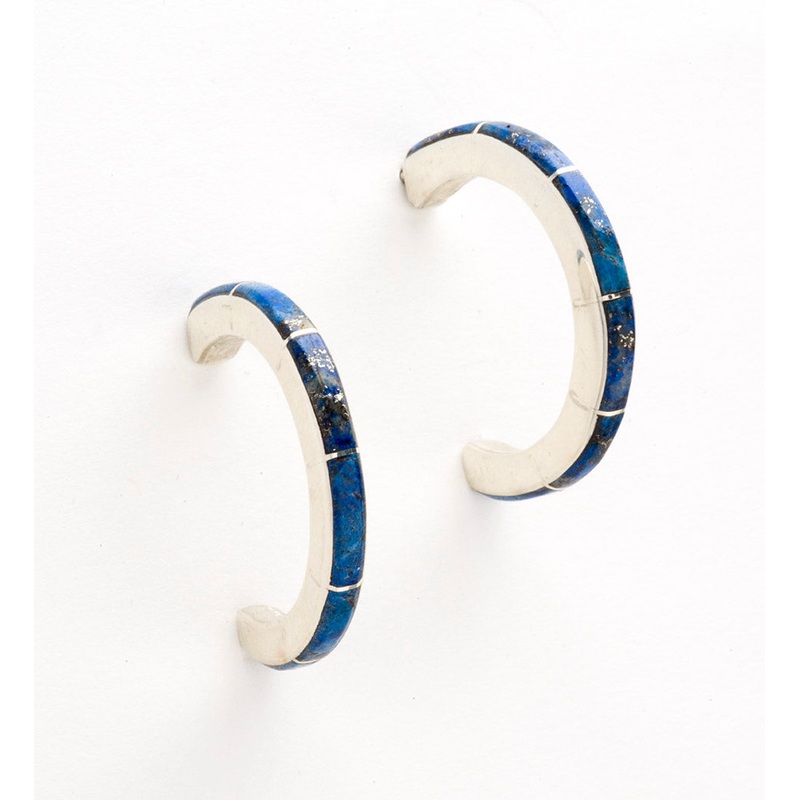 Half-Hoop Earrings Of Lapis