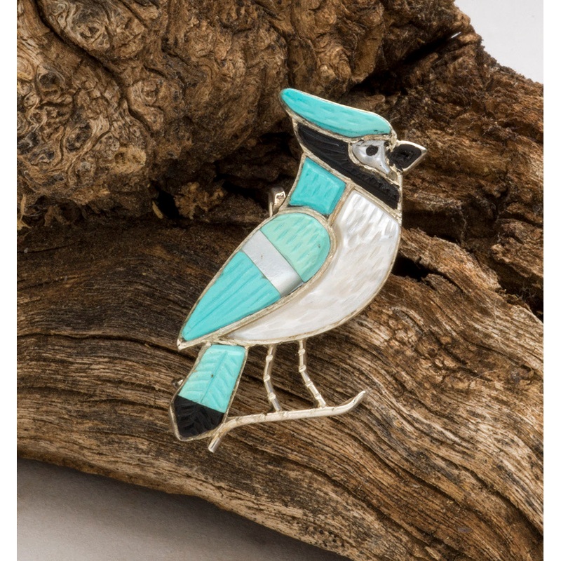 Pretty Jay Bird Pin Pendant