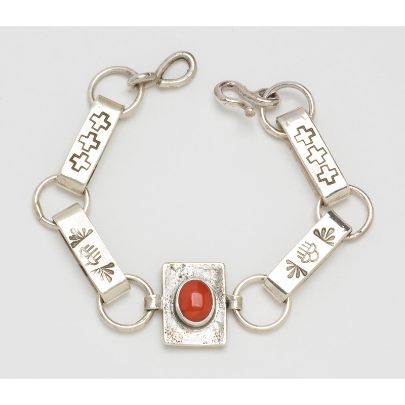 Reversible Red Coral Link Bracelet