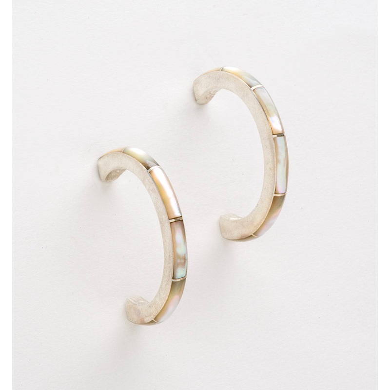 Simply Elegant Mother Of Pearl Half Hoops