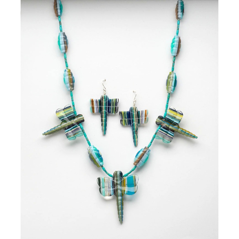 Surfite Dragonfly Necklace & Earrings Set