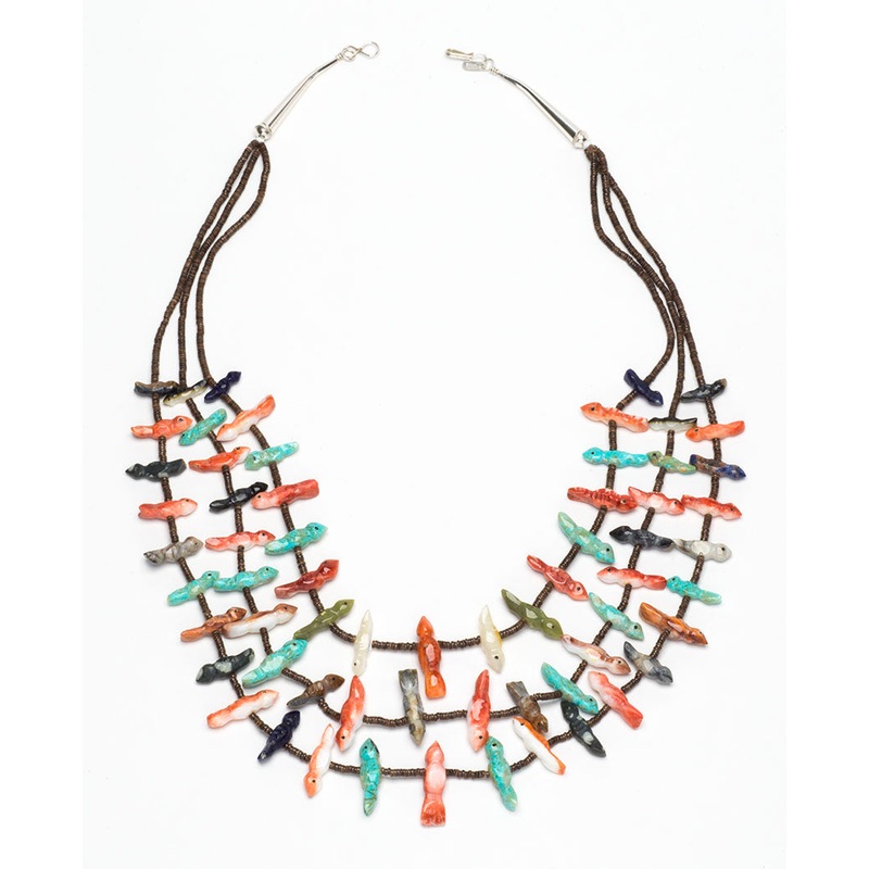 Triple Strand Feathered Friend Fetish Necklace