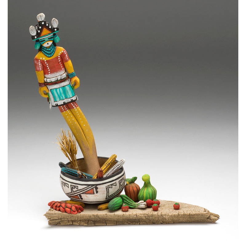Bringer Of Seeds Cottonwood & Acrylic Paints Katsina Doll