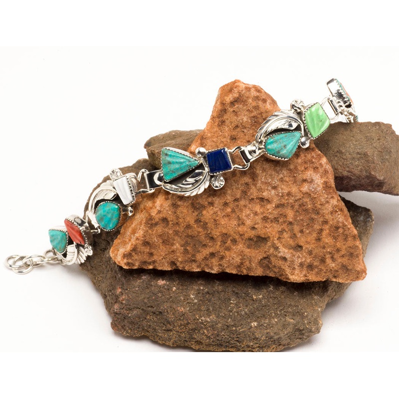 Colorful Multi-Material Leaf Bracelet