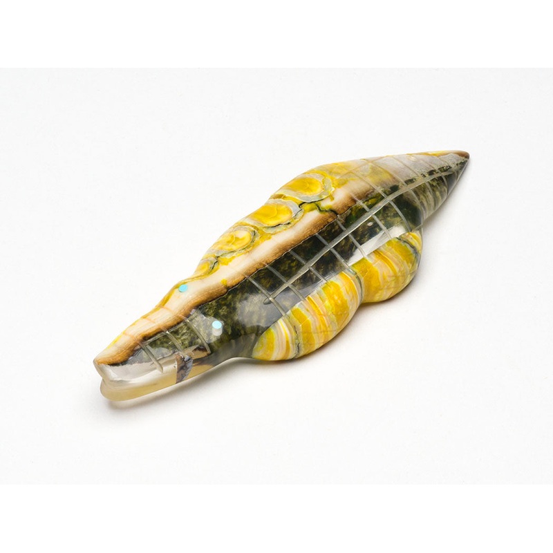 Crocodilian Friend|Alligator|Dyed Dinosaur Bone In Resin