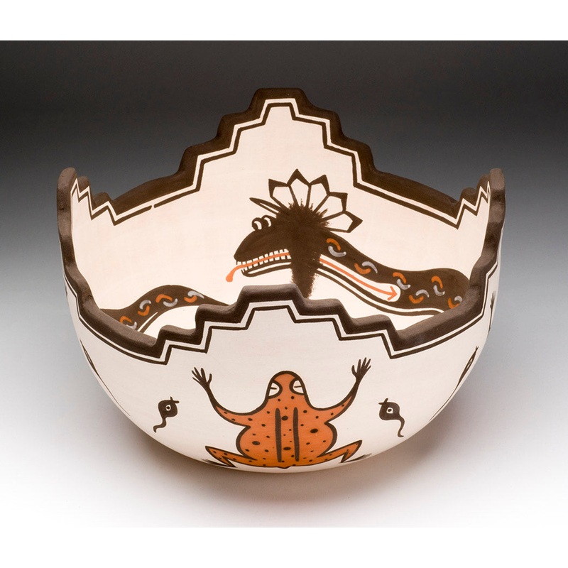 Kolowisi, Frog & Tadpole Pottery Bowl