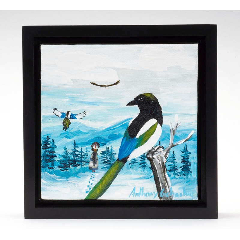 Magpie Post Original Acrylic Painting