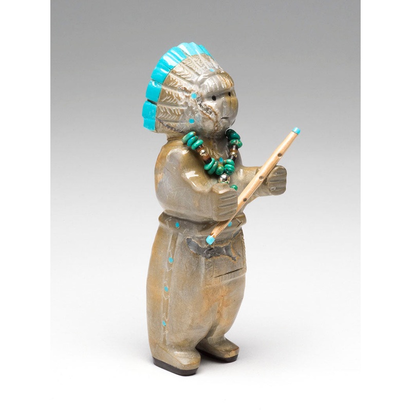 Traditional Flute Player|Flute Player|Zuni Travertine