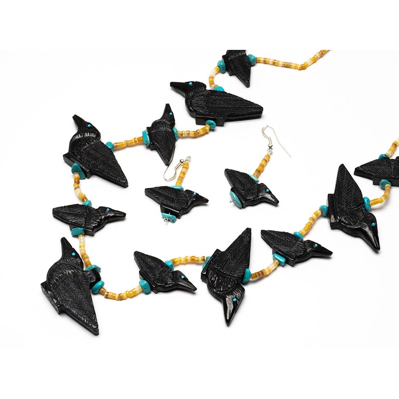Abundant Ravens Necklace & Earrings Set