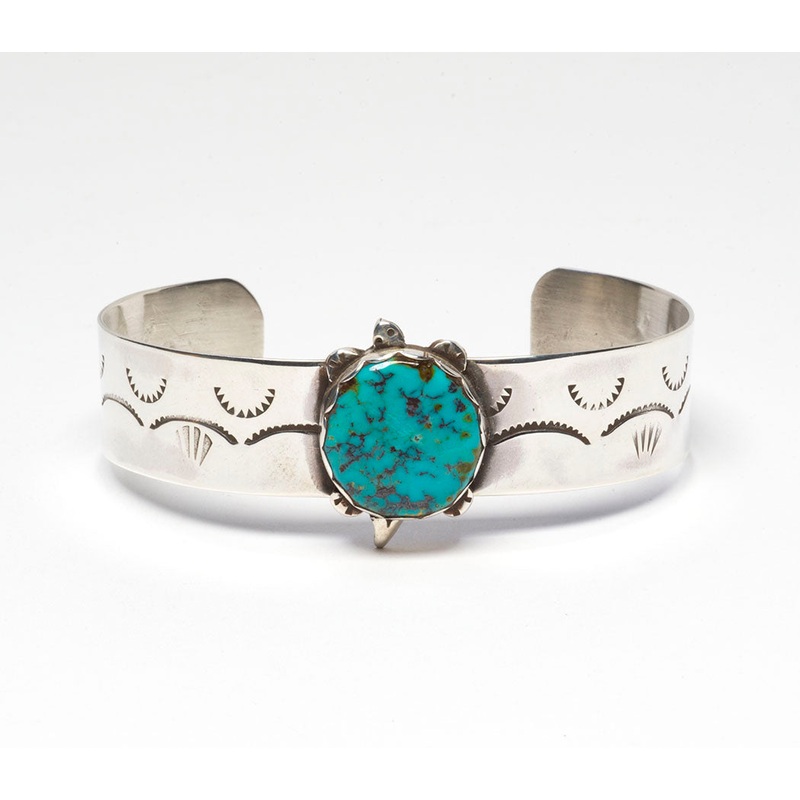 Cripple Creek Turquoise Turtle Cuff Bracelet