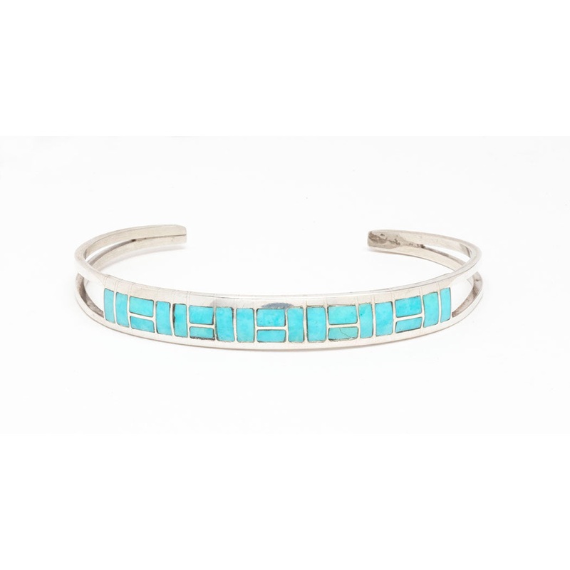 Elegant Turquoise Channel Inlay Cuff Bracelet