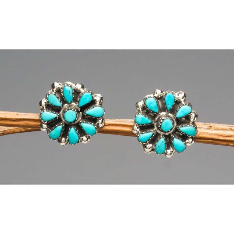 Happy Turquoise Cluster Work Earrings