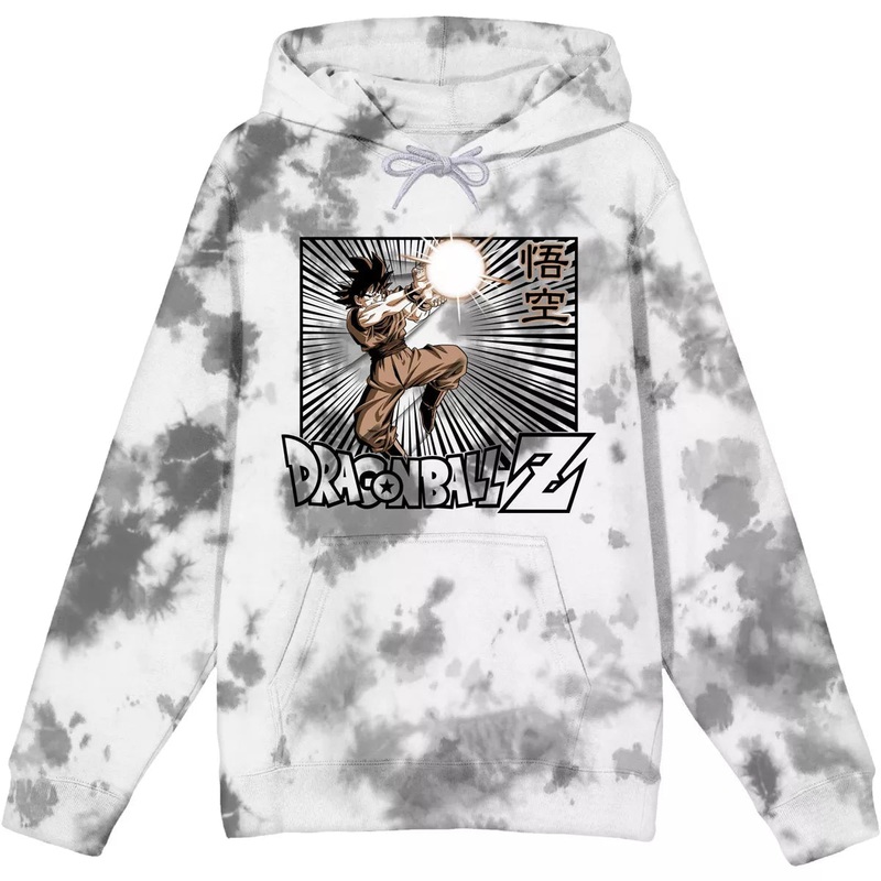 [Dragon Ball] Goku Kamehameha Blast Men’s Black and White Cloud Wash Sweatshirt