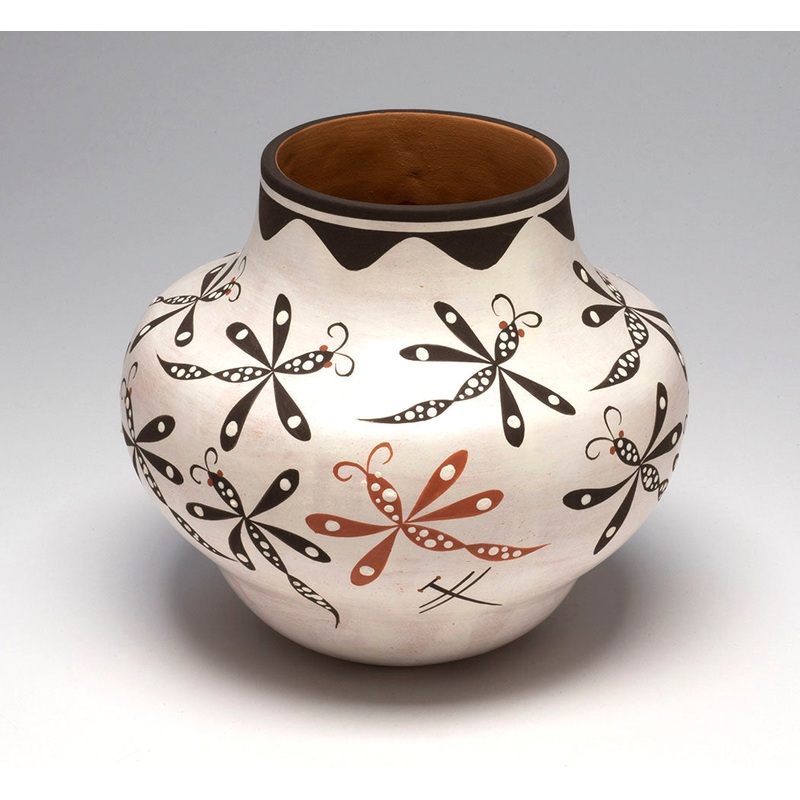 Dragonflies Olla Pottery Jar|Dragonfly|Clay