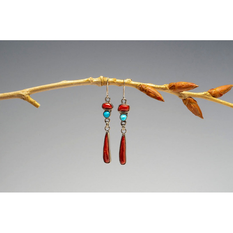 Enduring Style Coral & Turquoise Earrings