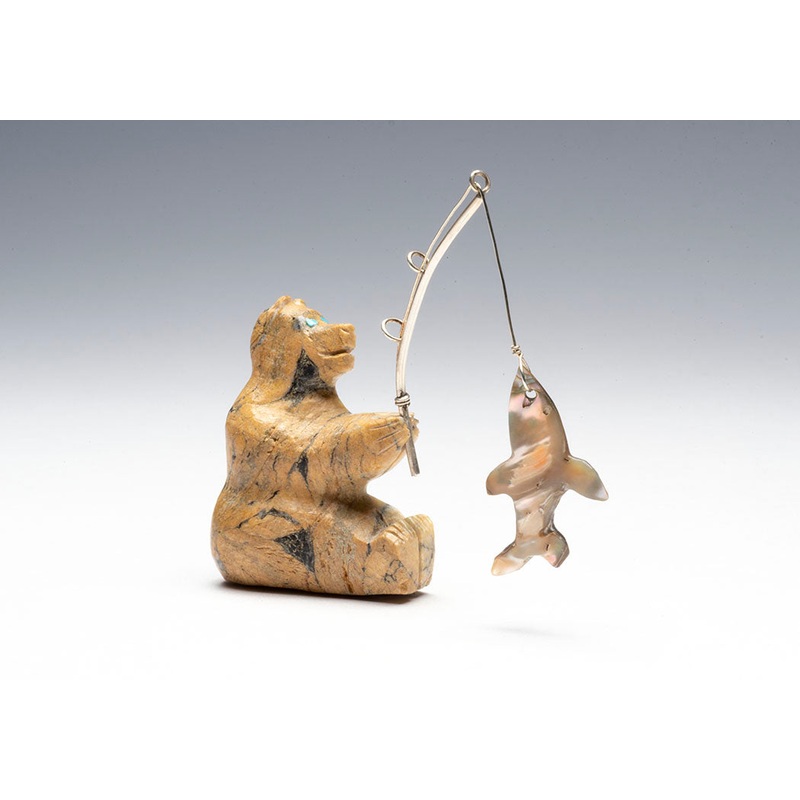 Gone Fishing Bear|Bear|Found Stone