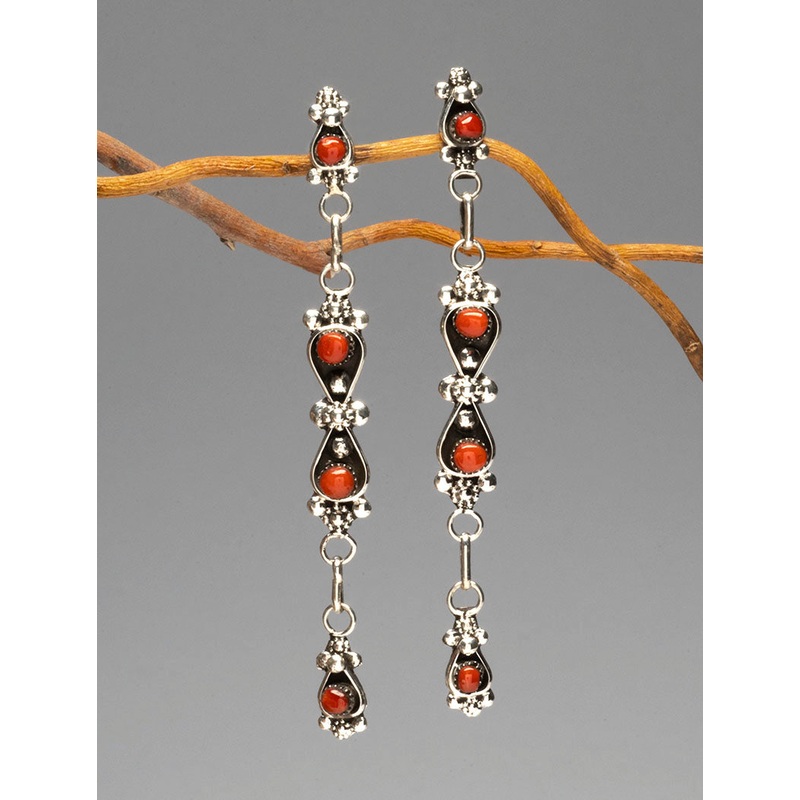 Romantic Red Coral Earrings