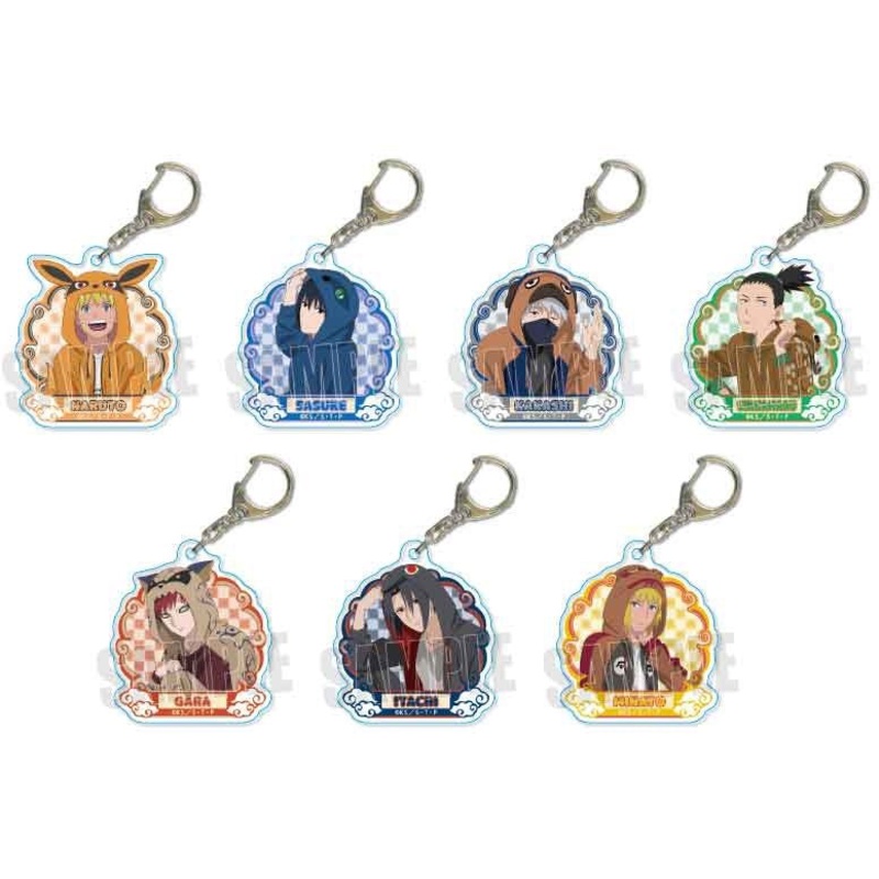 [Naruto Shippuden]: Trading Acrylic Keychain Blind Bag- Kigurumi Pajamas