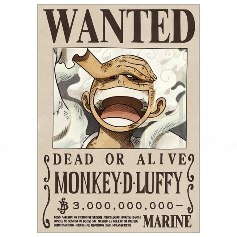 [One Piece] Monkey D. Luffy Gear 5 3B Official Japan Mugiwara Wanted Poster 42x30cm