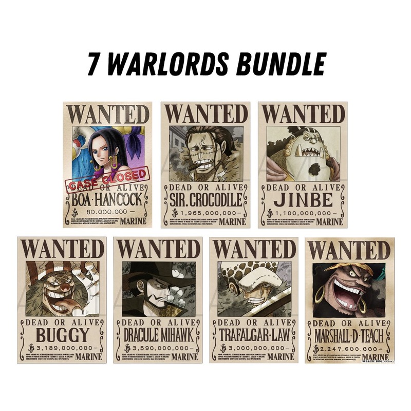 [One Piece] Official Japan Mugiwara Store Navy Wanted Poster – 7 Warlords