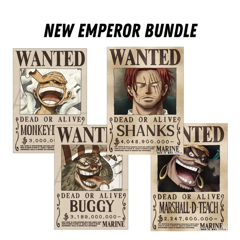 [One Piece] Official Japan Mugiwara Store Navy Wanted Poster – New Emperors