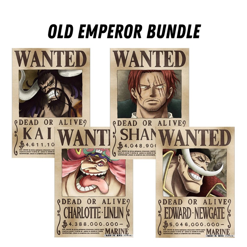 [One Piece] Official Japan Mugiwara Store Navy Wanted Poster – Old Emperors